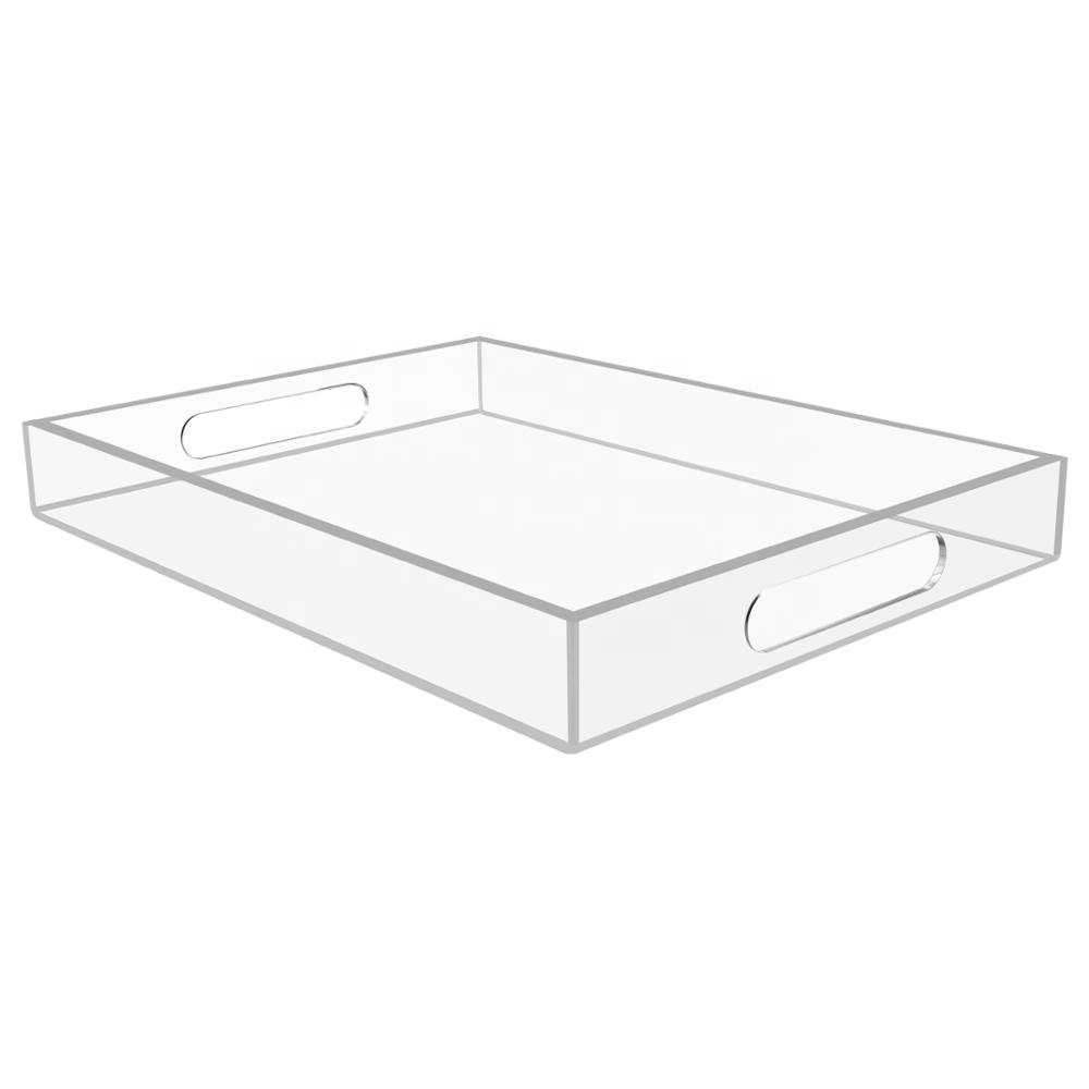 Ясный Lucite сервировочный поднос акриловый поднос 12x16 дюймов прозрачный