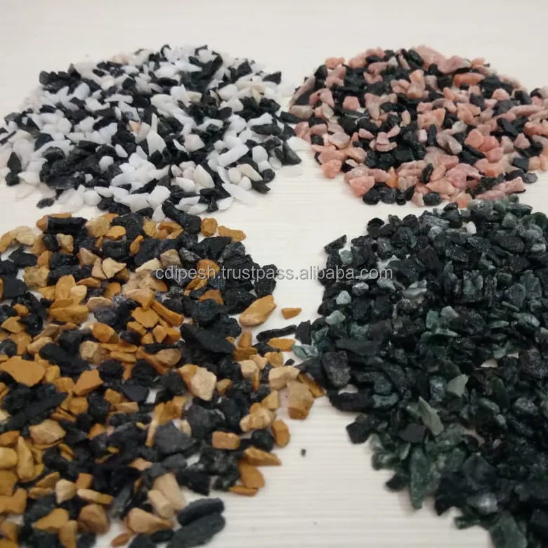 India artistic stone magic green building material colored crushed stone 1-3 mm chips for landscaping flooring 3d design