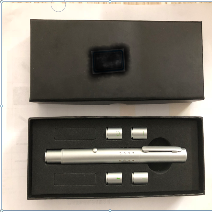 High quality PEN type Green laser pointer with 5 patterns 532nm 5mw 1mW for power pointer presentation