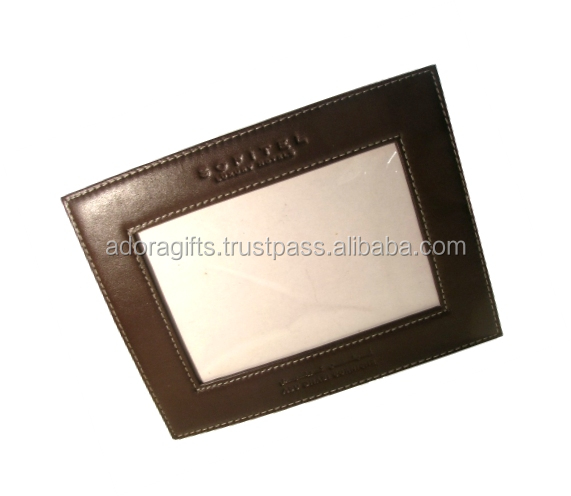 Frame Leather For certificate holder with back stand / advanced genuine leather folder for certificate holder