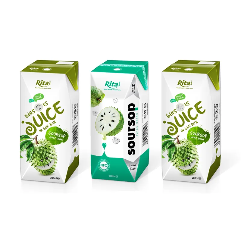 Оптовая продажа, фруктовый сок 200 мл, упаковка сока Soursop от лучшего производителя напитков, Вьетнам