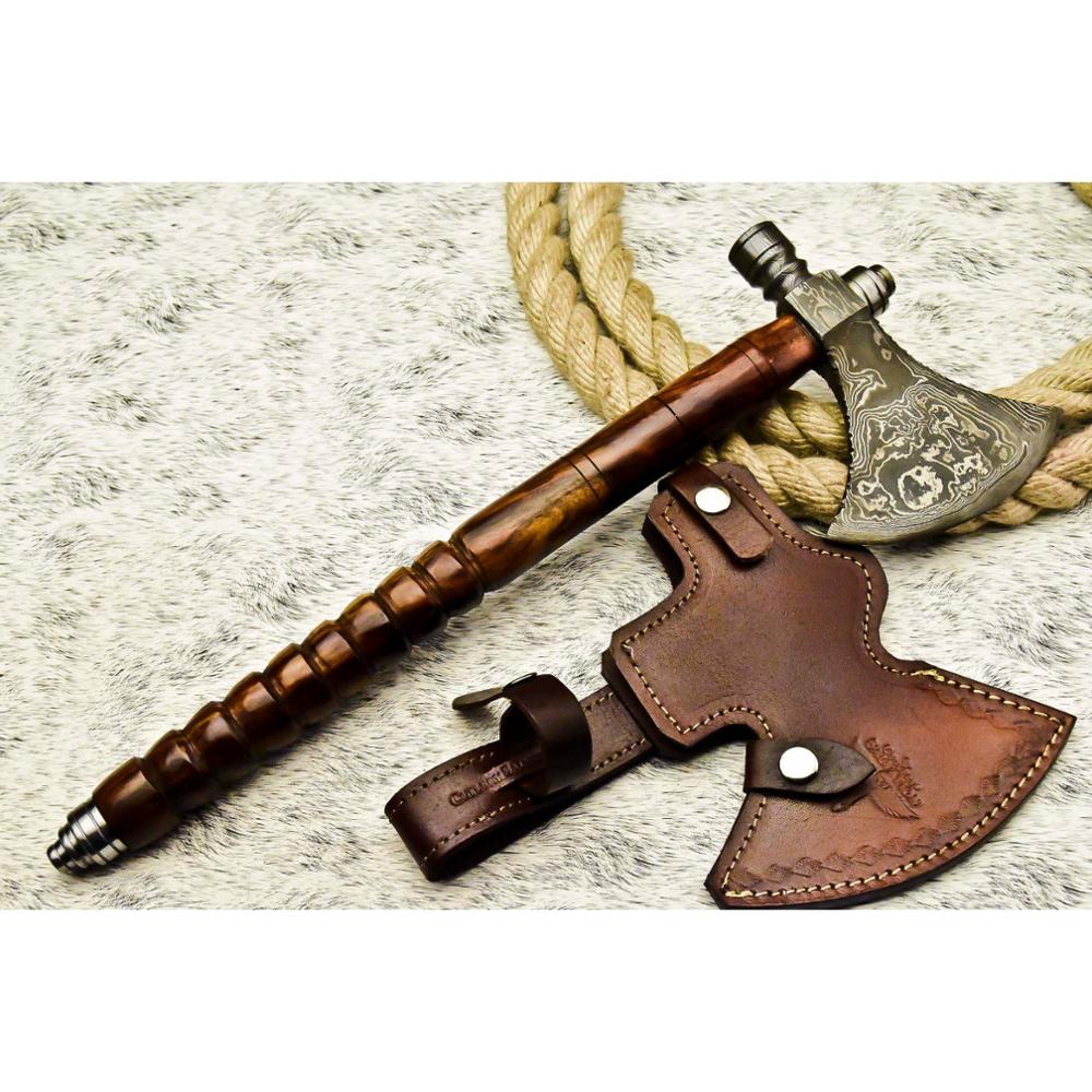 Сделанный на заказ ручной штампованный дамасский кальян, нож TOMAHAWK, топор, топор, интегральный