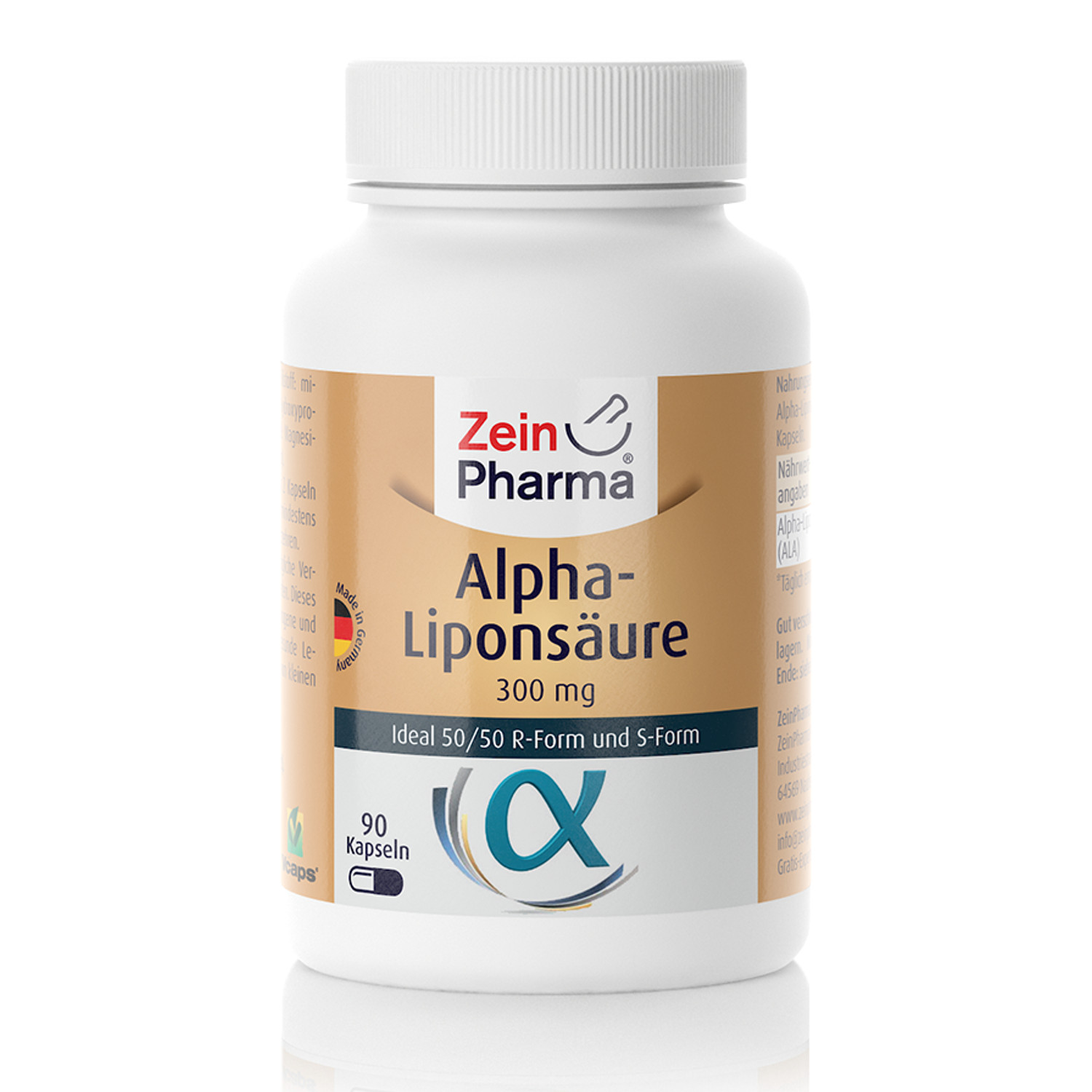 ZeinPharma Alpha Lipoic Acid в капсулах, антиоксидант, изготовленный в Германии, высококачественная медицинская добавка, здоровый продукт для веганов
