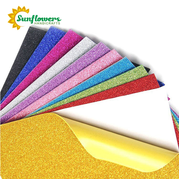 EVA Glitter Foam Handicraft Sheets (10 Pack) Self Adhesive Assorted Color for DIY Projects