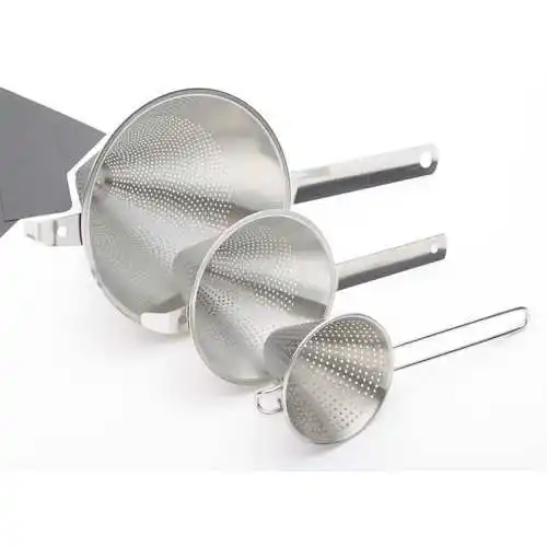 Water/oil Conical Strainer with stainless steel handle
