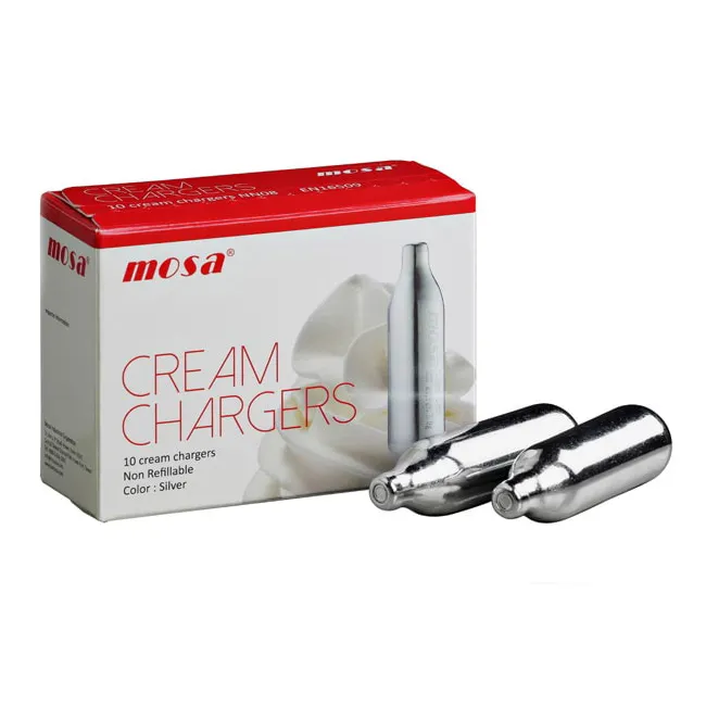 Mosa Cream Chargers Available in Packs of 10, 24 and 50