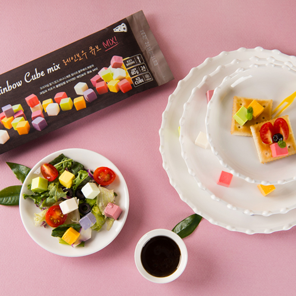DanmeeFood Rainbow CubeMix (8 ароматов) замораживающий сыр 58% сливочного сыра, заполненный вкусом