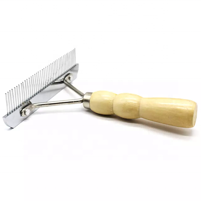 T Shape Stainless Steel Pet Grooming comb for Hair Fur Shedding