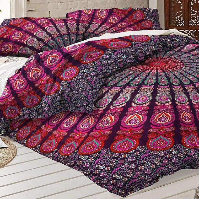 Indian Handmade Cotton Blanket Set Wholesale Printed Quilt Cover Duvet Cover