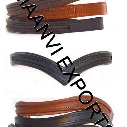 Empty Channel Inlay Leather Padded Horse Browbands