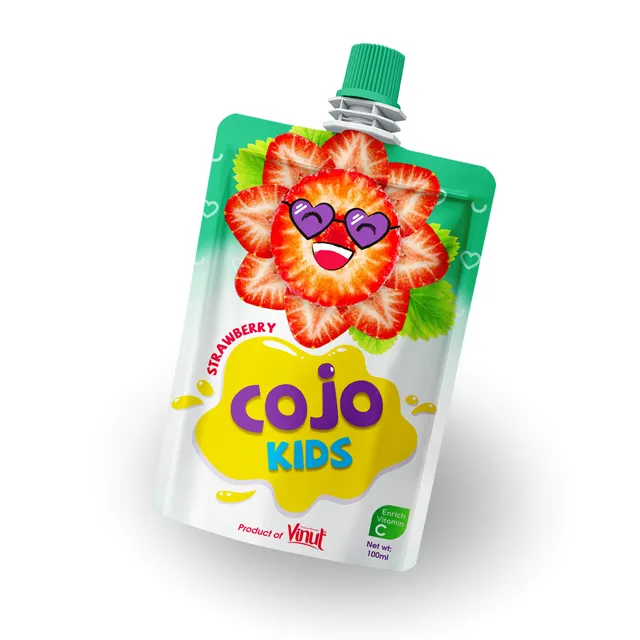 100ml Cojo Kids Pouches Strawberry Juice Drink