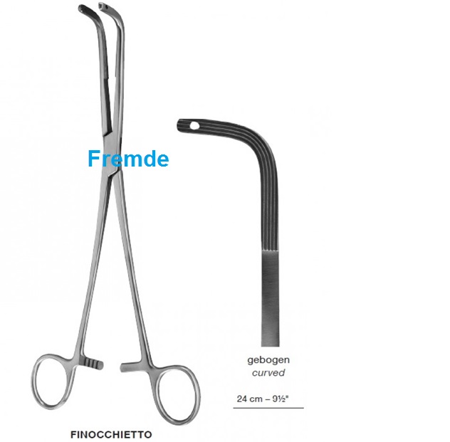 Finocchietto Forceps, Curved, 24 cm