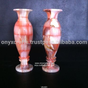 Onyx Artistic Marble Flower Vase Elegant Stone Floor Vase