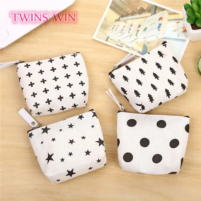 2018 Best selling Uruguay hot products custom white zipper coin purse wallet canvas keychain pouch for women