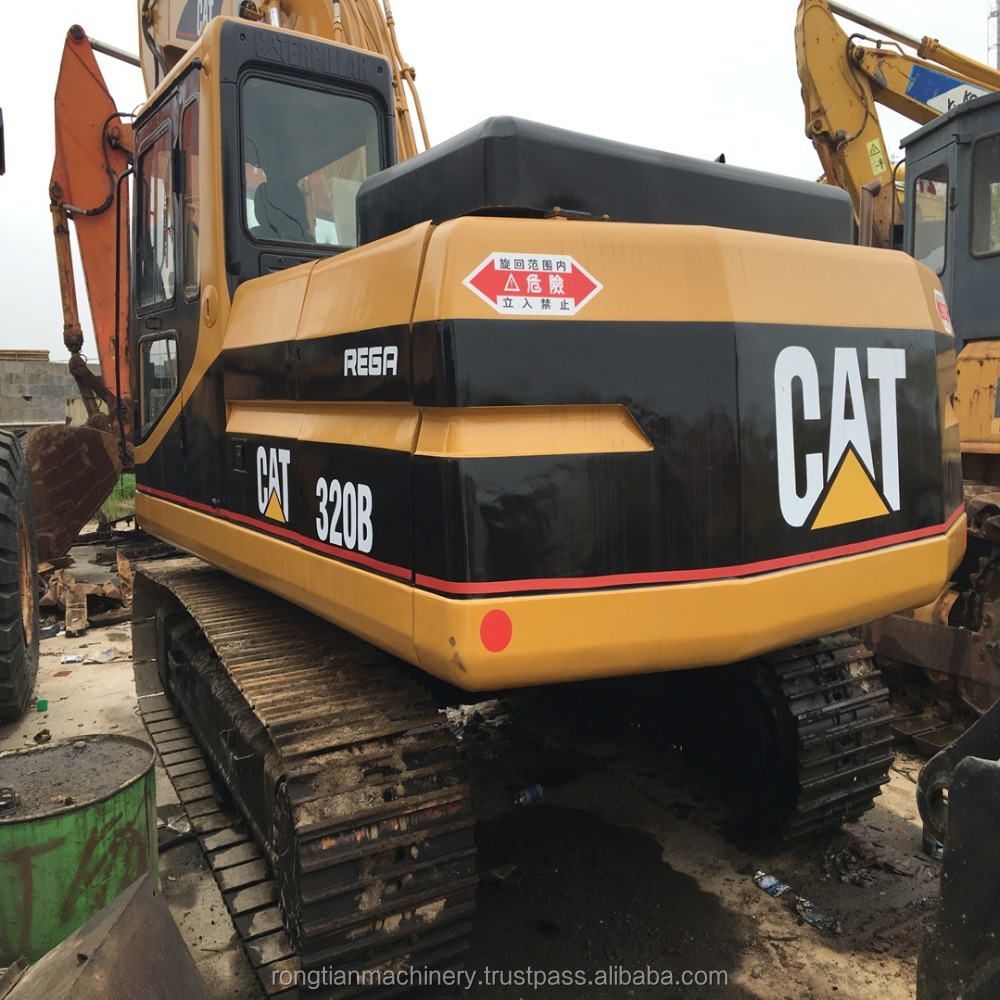 Подержанный японский экскаватор cat 320B 20t для продажи на площадке в Шанхае