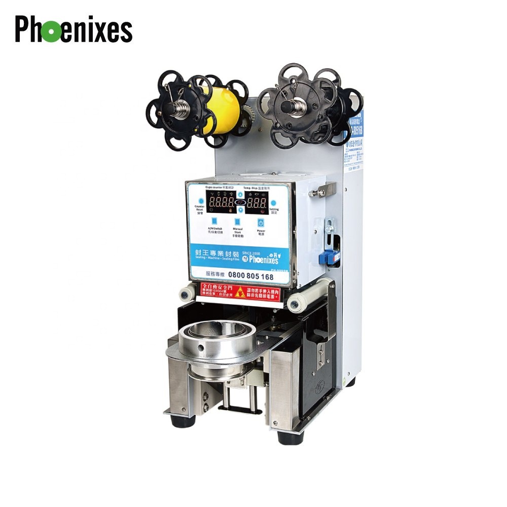 Table top automatic cup sealing machine for bubble tea, coffee shop