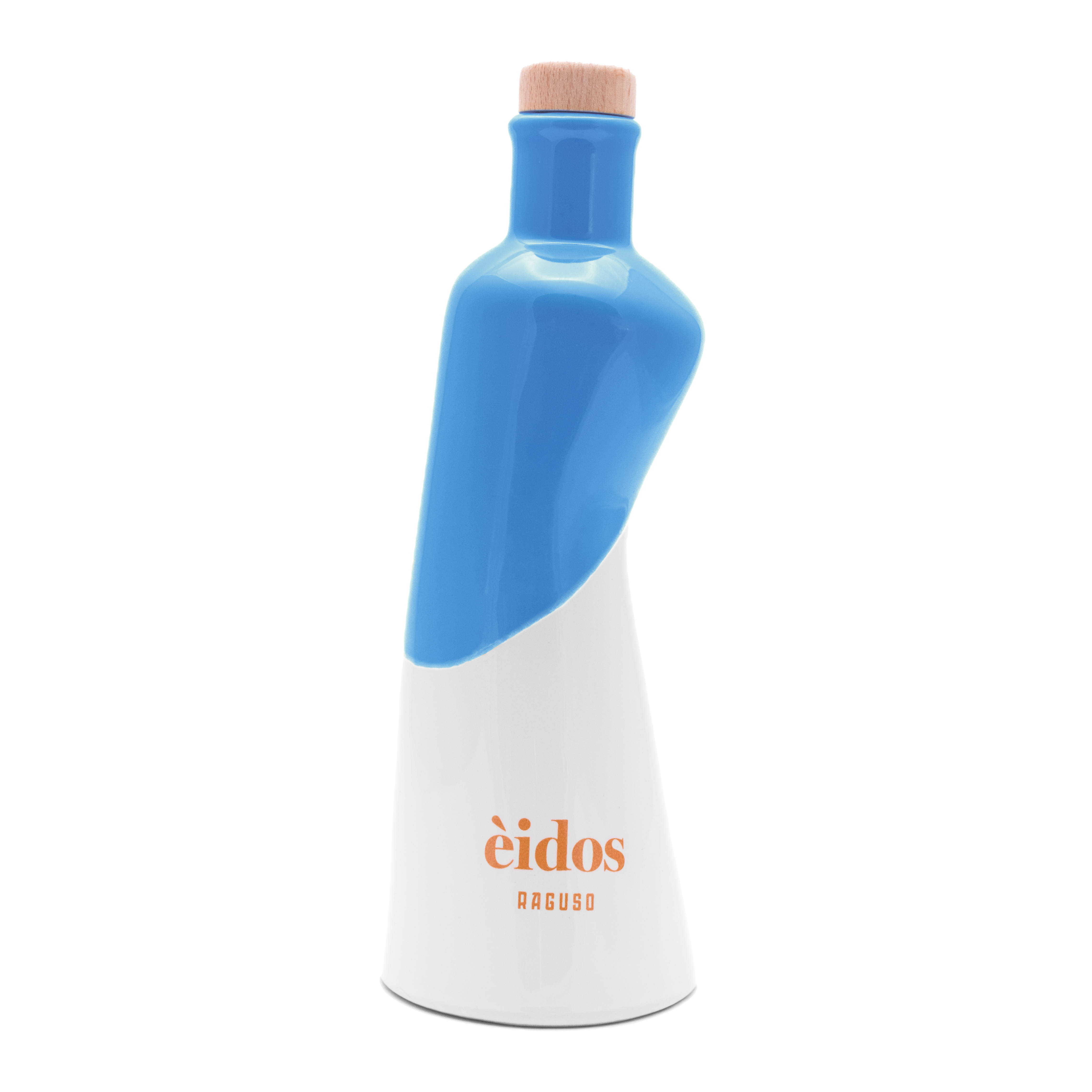 Olive Oil Cruet - Handmande Italian Blue Design Ceramic with Premium Extra Virgin Italian Olive Oil - 250ml