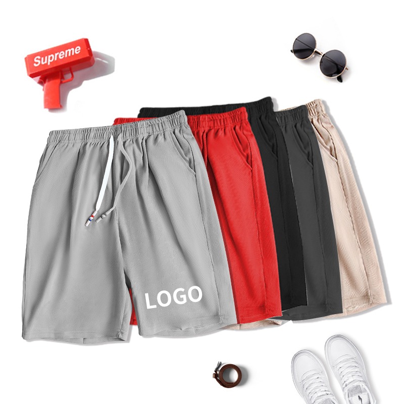 2020 Fashion shorts men custom embossed logo french terry streetwear summer bamboo shorts men