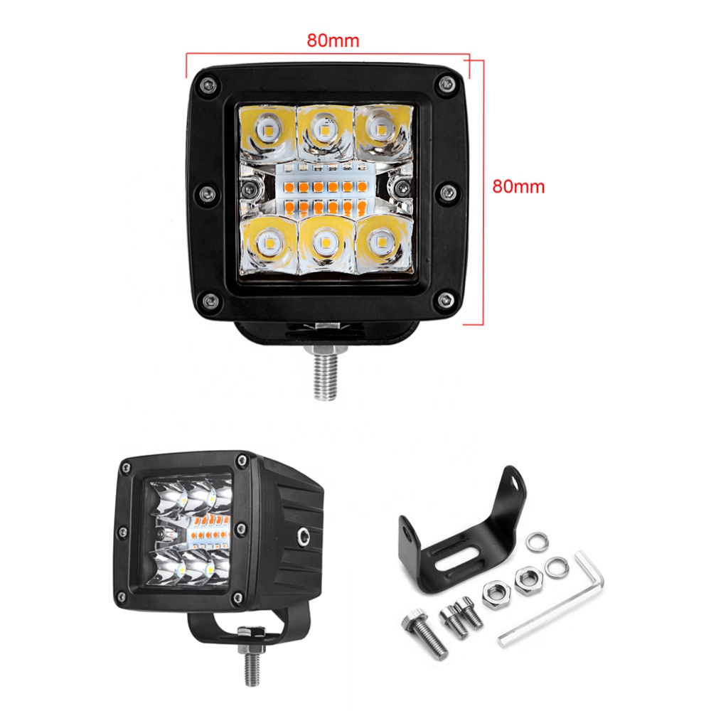12V 24V 3 ''дюймовый светодиодный свет работы Cube стручки Янтарный Белый мигающий светодиод дальнего света для Пикап 4x4 ATV UTV ATV 4WD