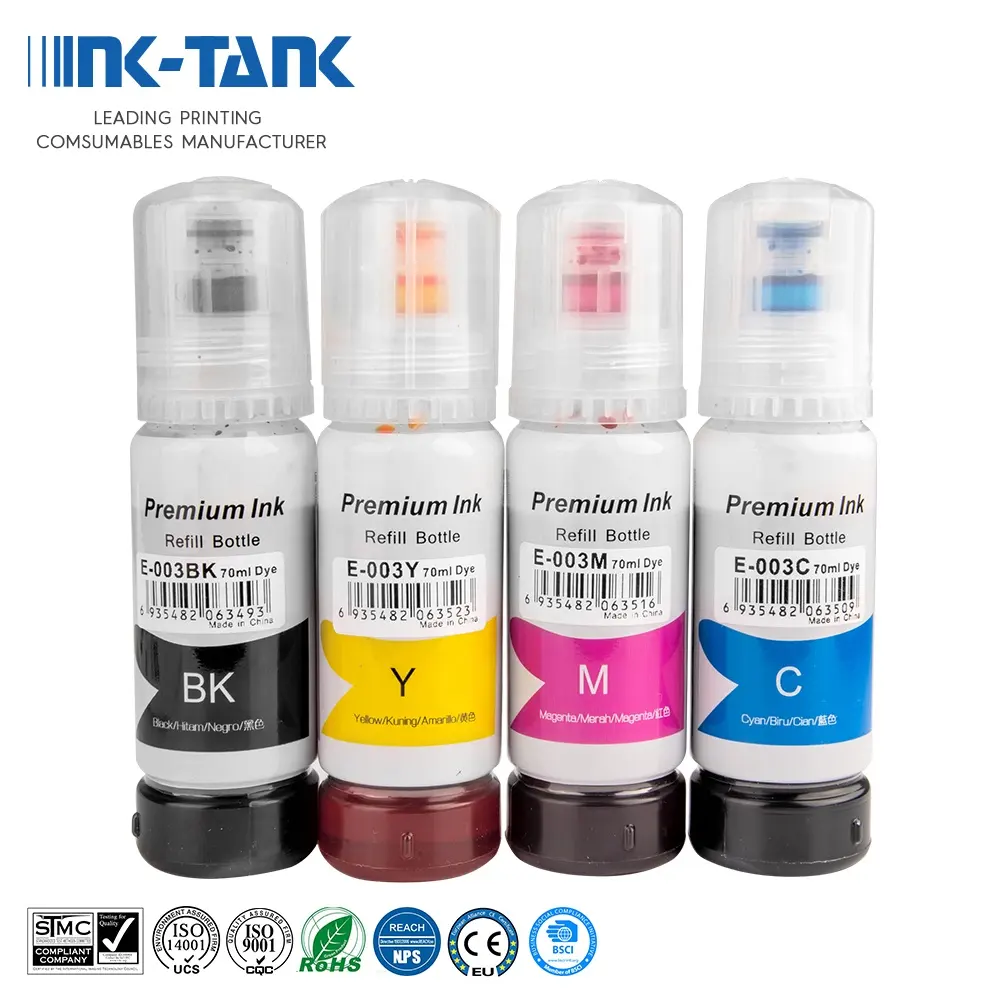 INK-TANK 003 Premium Compatible Color Bulk Water Based Bottle Refill DGT Ink for Epson L1110 L3116 L5196 L3110 L3150 Printer