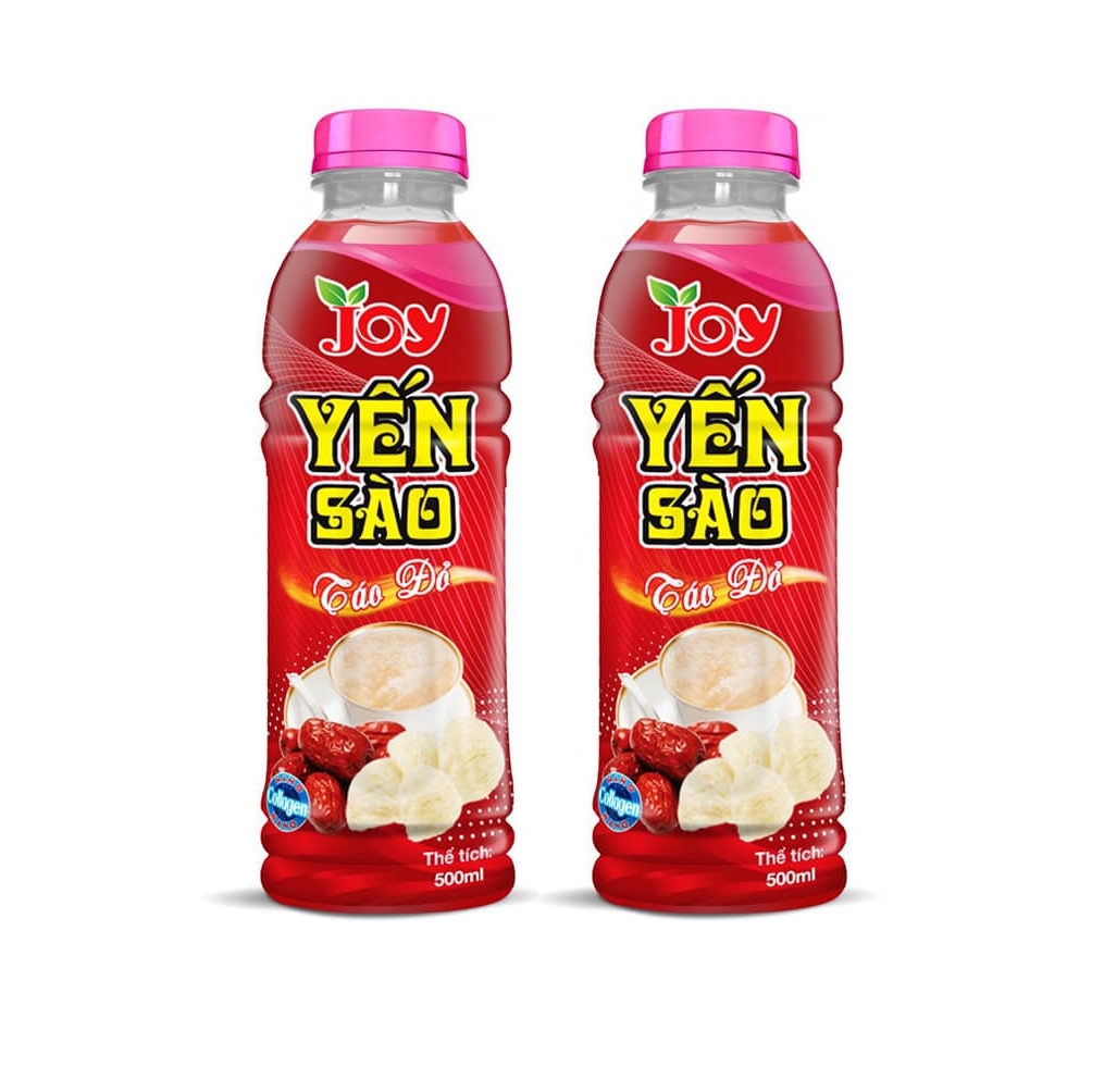 JOY Soft Drink 500ml Plastic Bottle Bird's Nest Fruit Juice Jujube Juice with Rock Sugar Healthy Fruit Drink Viet Nam Brand