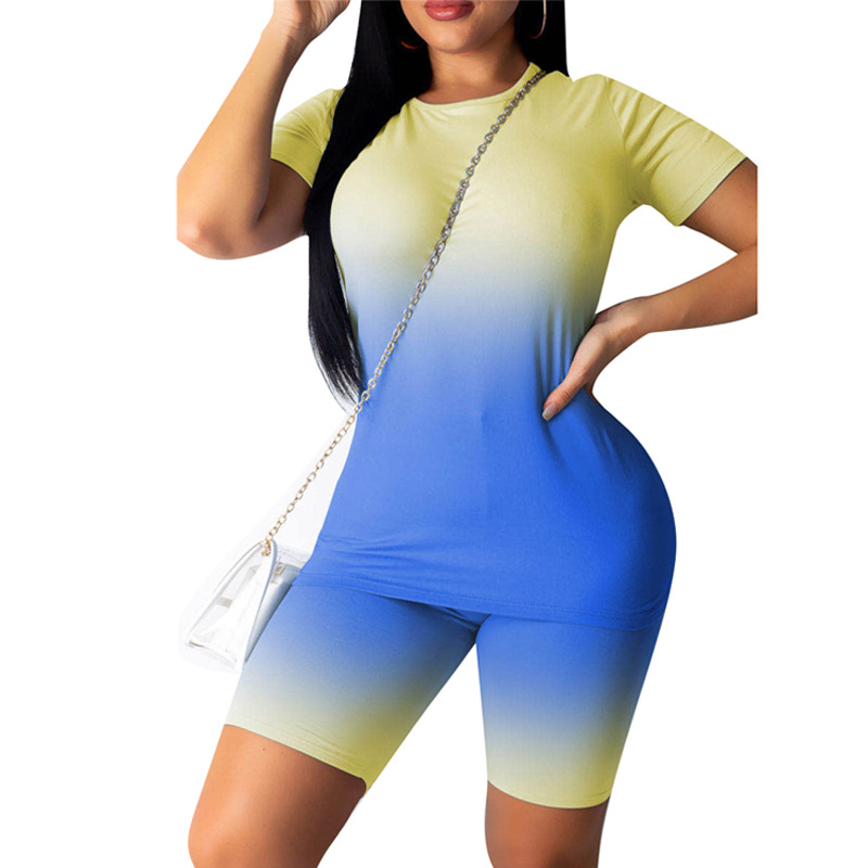 Women Sports Set Fitness Print T shirt + Leggings Women's Sport Tracksuit Bodycon Club Outfits