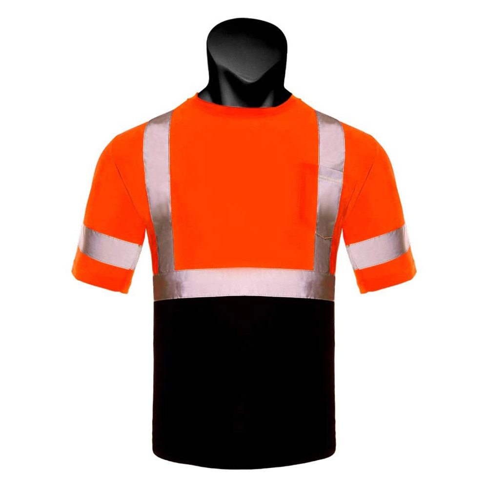 Reflective Stripes hi vis High Visibility Yellow fluorescent safety wear full sleeves polo t shirts