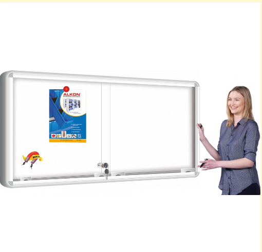 Sliding Glass Cover Magnetic White Notice Board