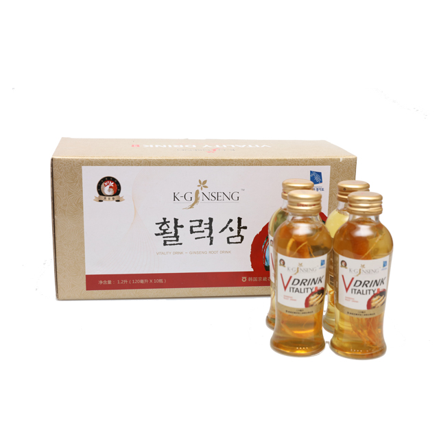 Korean K-Ginseng Gyeonggido 6 Years Panax Ginseng Whole Root V(Vitality) Drink 120ml*10Bottles