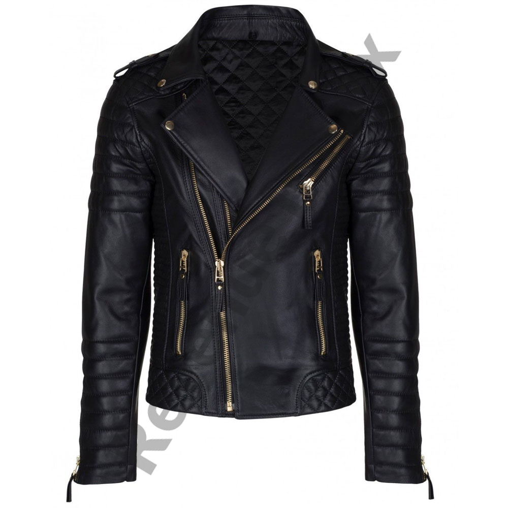 Online short length leather jacket