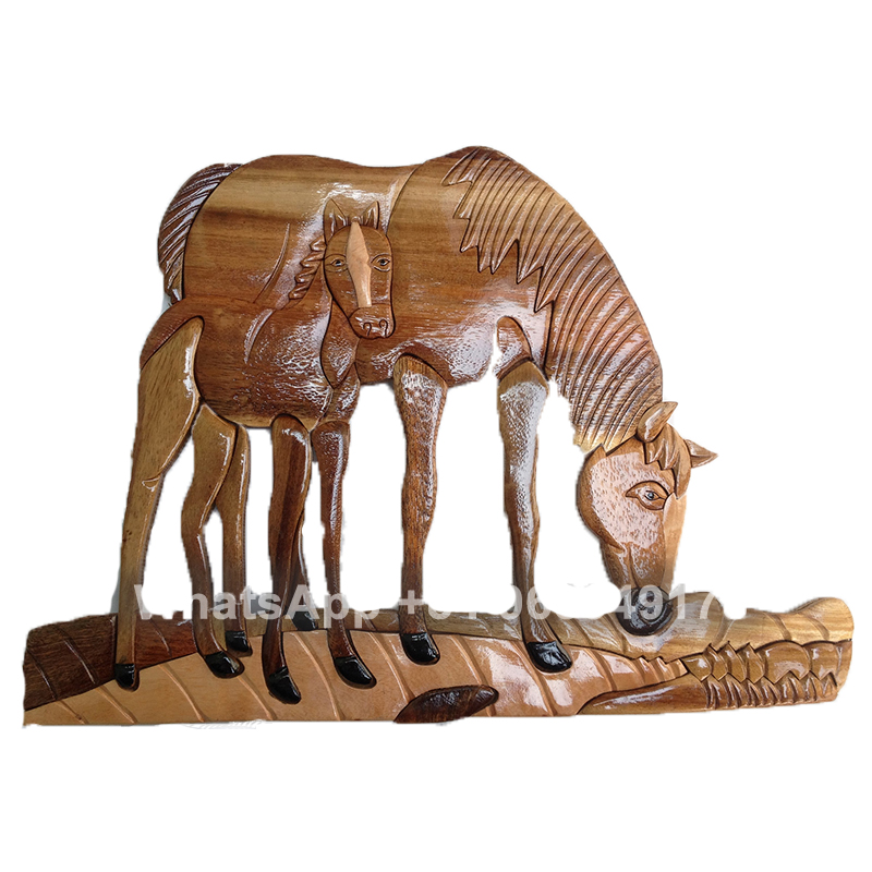 Handicraft Art - Intarsia Patterns Wooden Plaque Wholesale WhatsApp +84 963949178