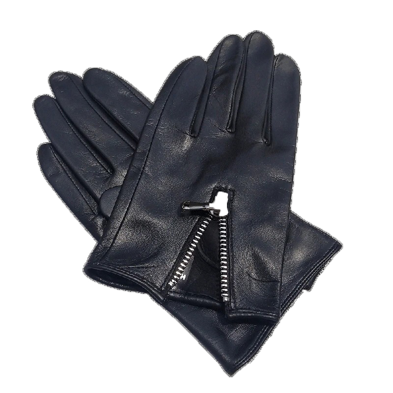 Men's Leather Gloves Unlined Touchscreen Luxury Leather Driving Gloves Fashion Zipper Drivers Black Leather Gloves