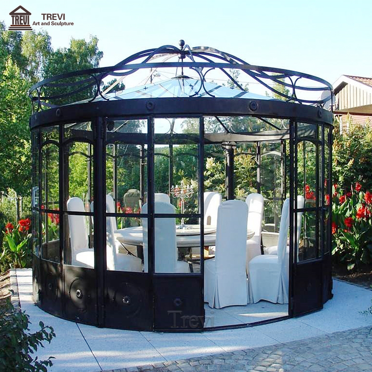 Уличный стальной беседка Giardino в железо batложено Antico