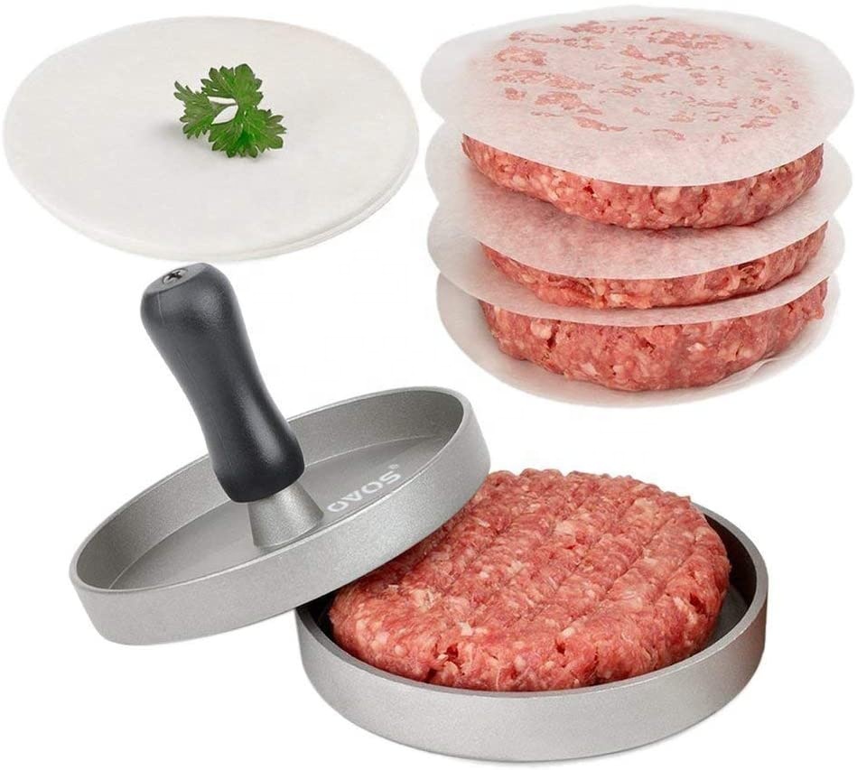 Wholesale manual non stick coated plastic handle hamburger press patty maker burger mold