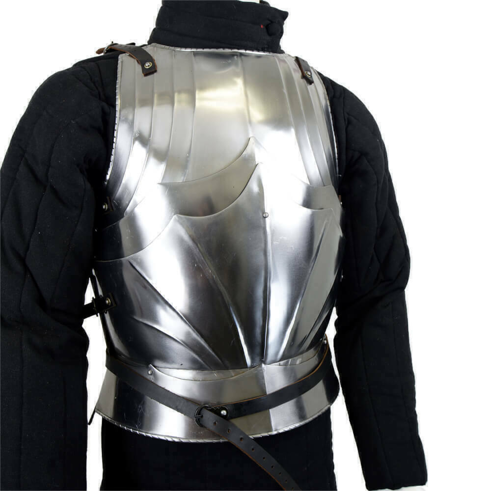 Средневековый рыцарь воин Готический Cuirass доспех нагрудник Серебряная отделка реконструирование