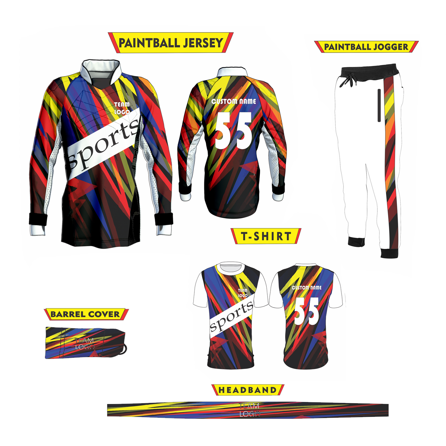 Paintball Set Offers Professional Paintball Jerseys Trousers Customize Size and Brand Logo as per demand