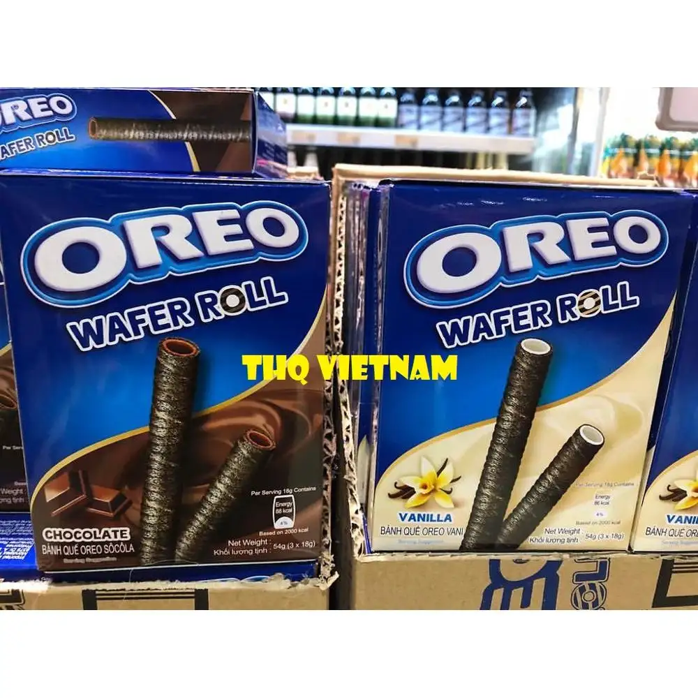[THQ Vietnam] Oreo Wafer Roll 54gr x 24 boxes with Chocolate & Vanilla Flavors