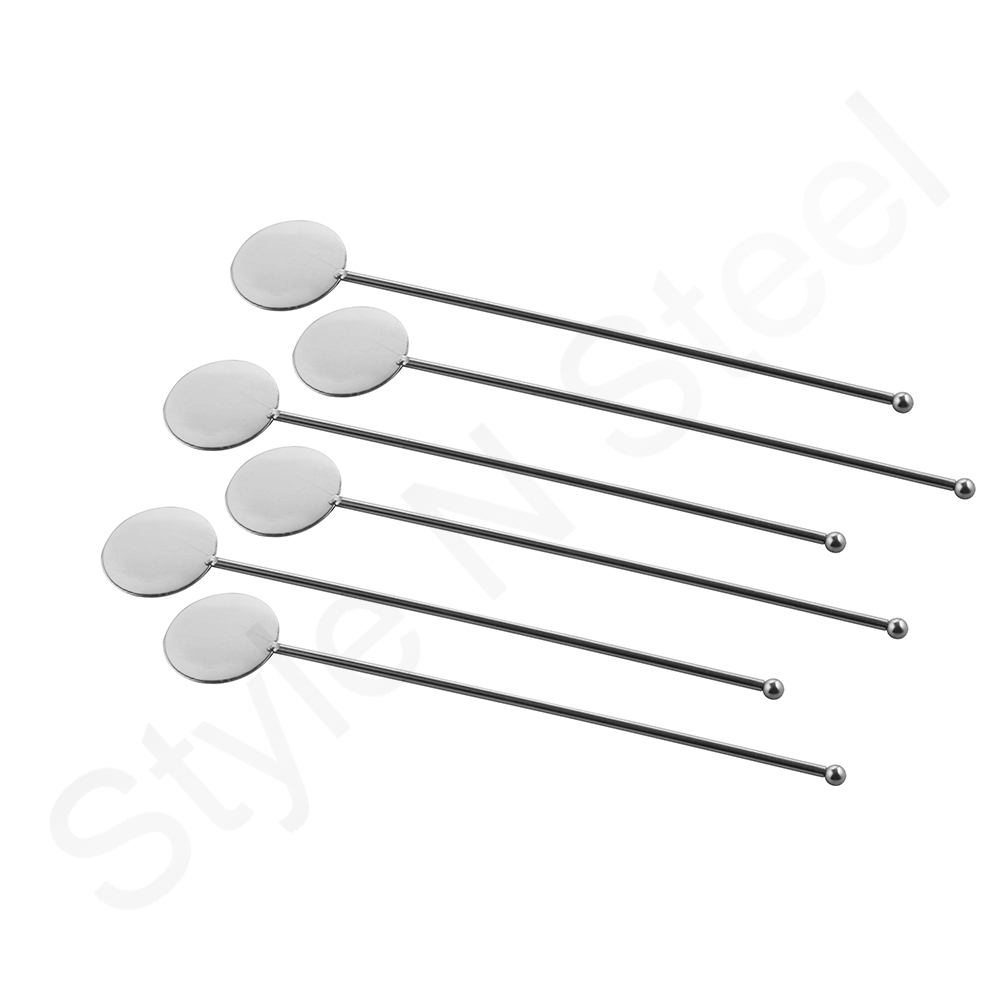 Bar Spoon stirrer 6 pcs Set Stainless Steel Coffee Stirrer Beauty Bar Mixing Spoon kitchen & tabletop