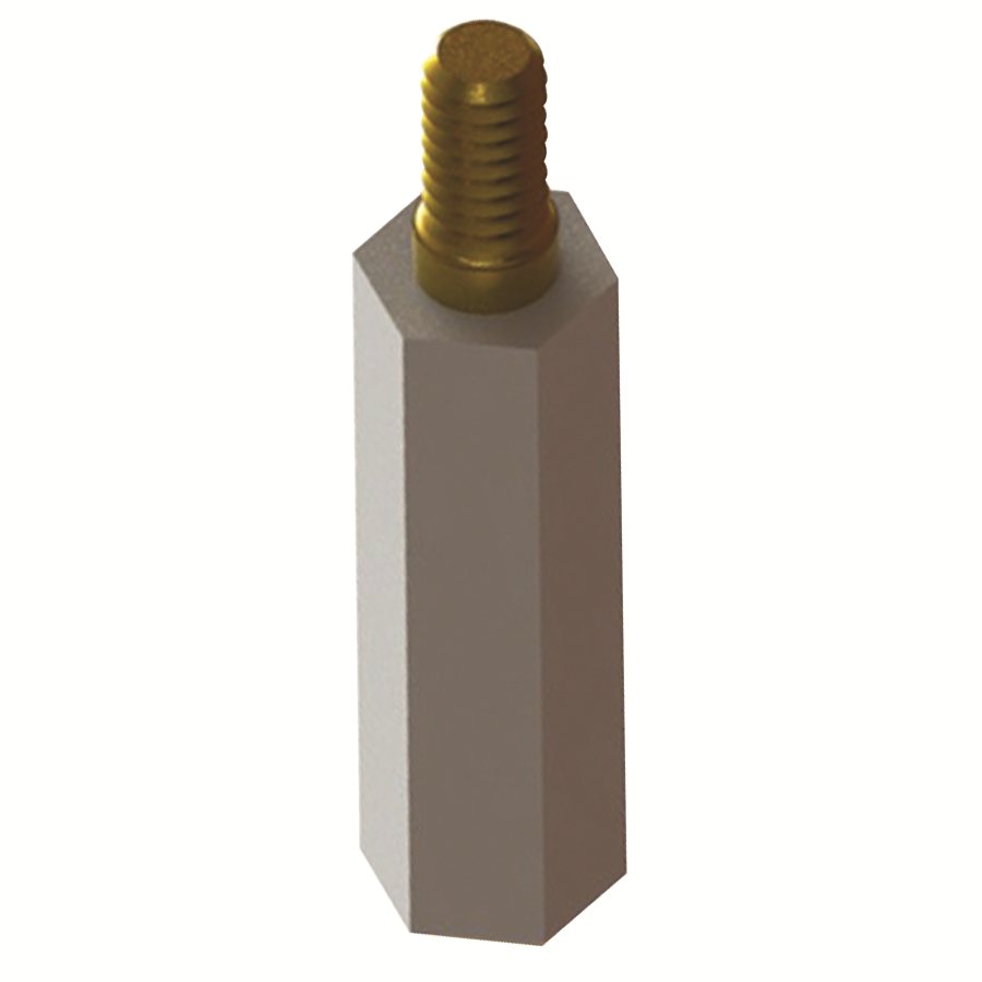 Nylon 6/6 Brass Inserts PCB Standoffs - Hexagonal/Insulator/Nylon & Brass