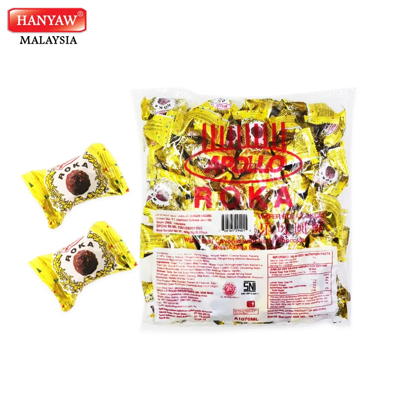 [Malaysia] Fast Shipping + Halal Certified Apollo Roka Wafer Ball Chocolate ( 12Pack x 80Pcs x 6g/Ctn)