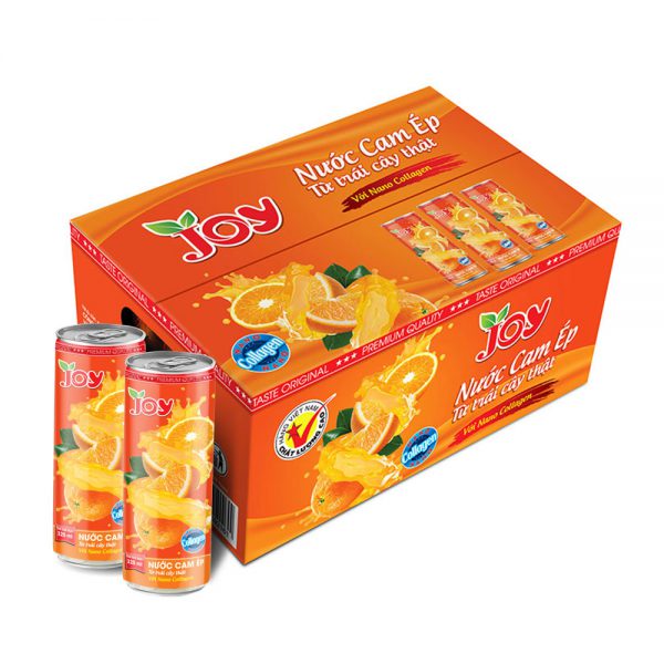 JOY Beverage Canned 325ml Orange Juice Daily Drinks with Nano Collagen Fruit Juice Manufacturer Squeezed From Real Fruit Juice