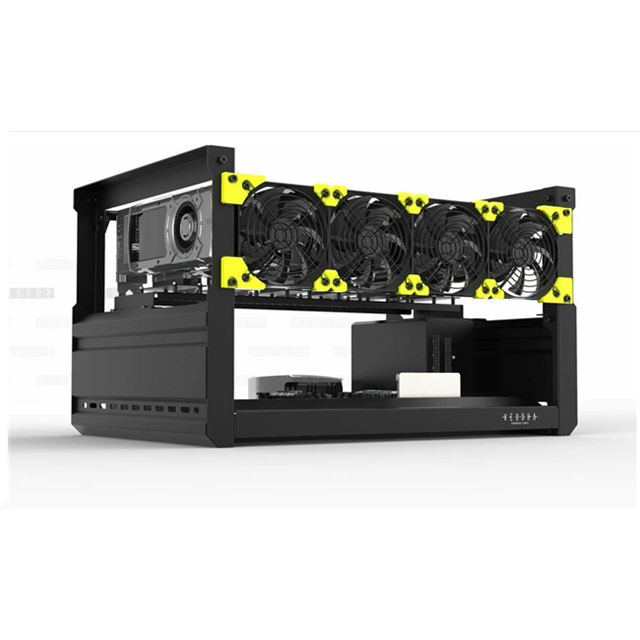 VEDDHA алюминиевый Штабелируемый компьютер на открытом воздухе 6GPU рамка для майнинга с вентиляторами ETH T2 рамка для добывающей установки Биткоин Ethereu