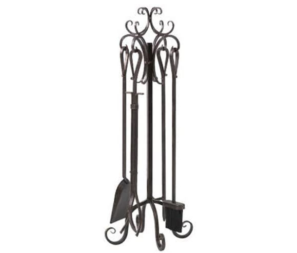 High Quality Wholesales All-in-One Black Heavy Duty Metal Wire Material Fireplace Tool Set Hanging