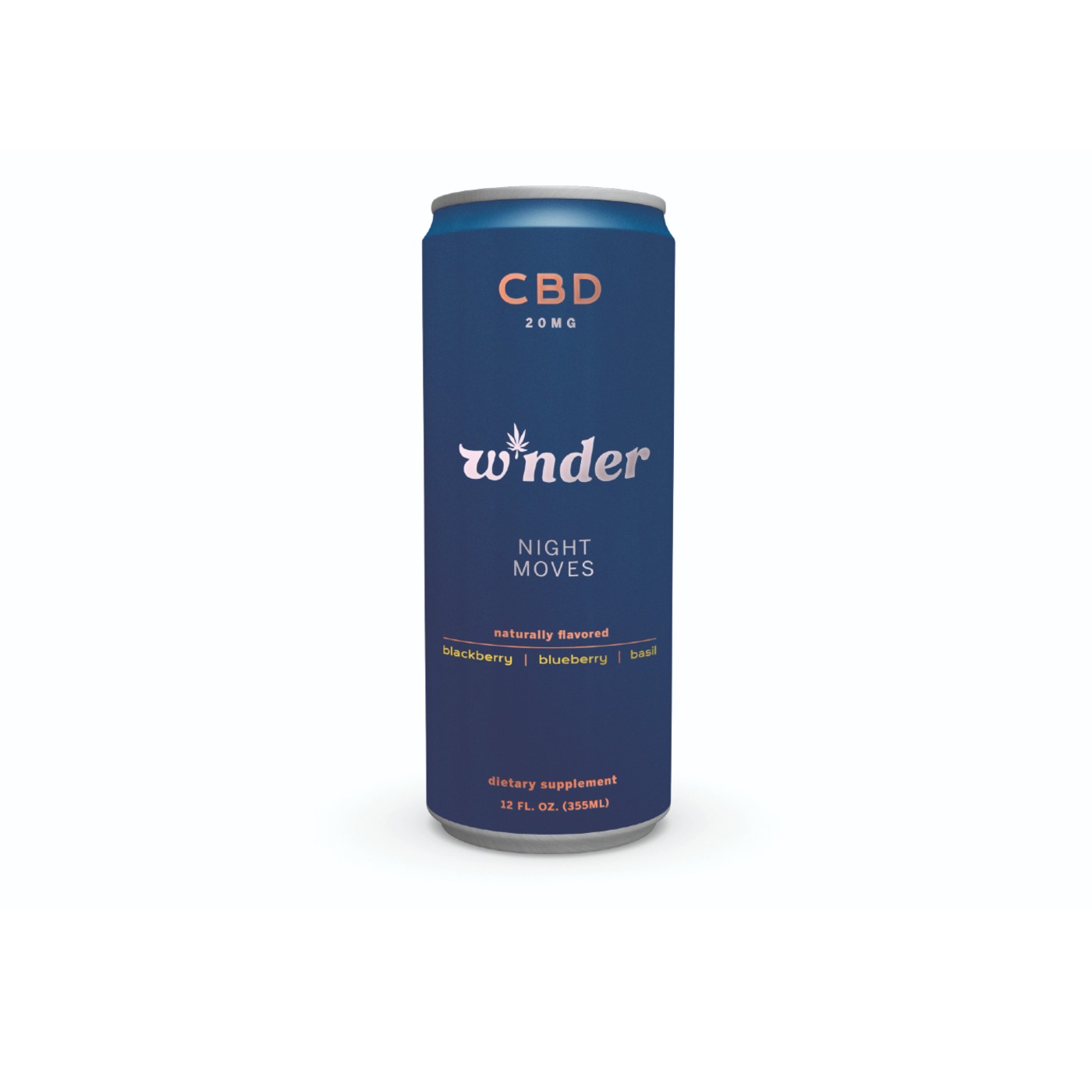 W * nder Night Move 20 мг, низкий уровень углерода и низкокалорийный CBD Blackberry, Черника и базилик, поддержка сна, CBD энергетические напитки