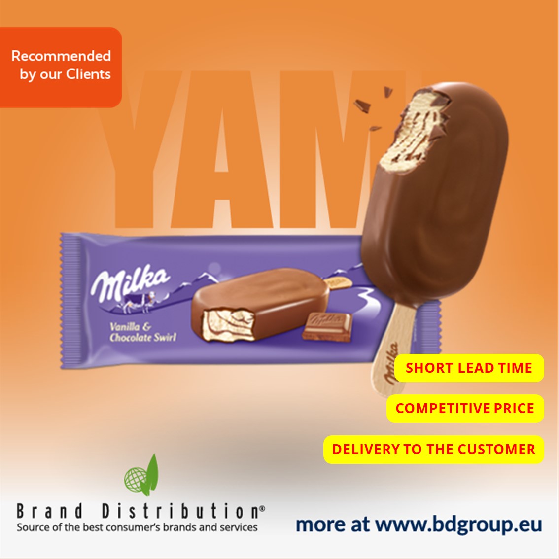 Milka 110 мл мороженое Шоколад и ваниль