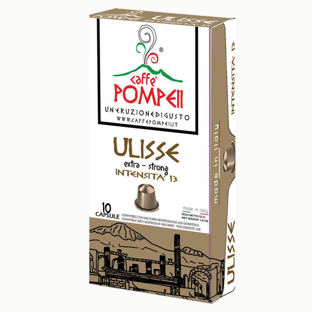 Roasted in italy Capsule Compatible Nespresso Caffe Pompeii Ulisse Extra Strong