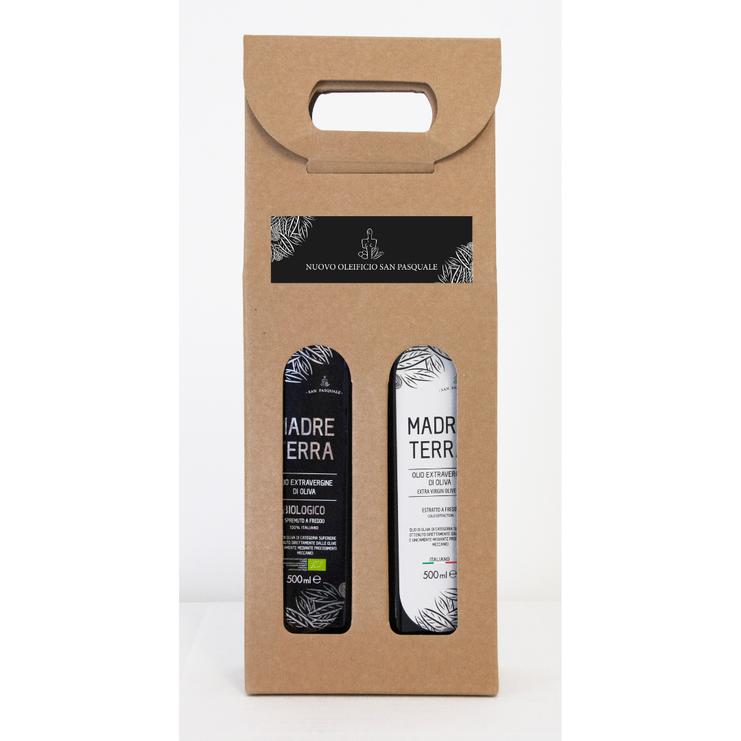 Combo Bio Organic Extra Virgin Olive Oil 500ml Bottle Madre Terra Bio + 500 ml Madre Terra in gift pack