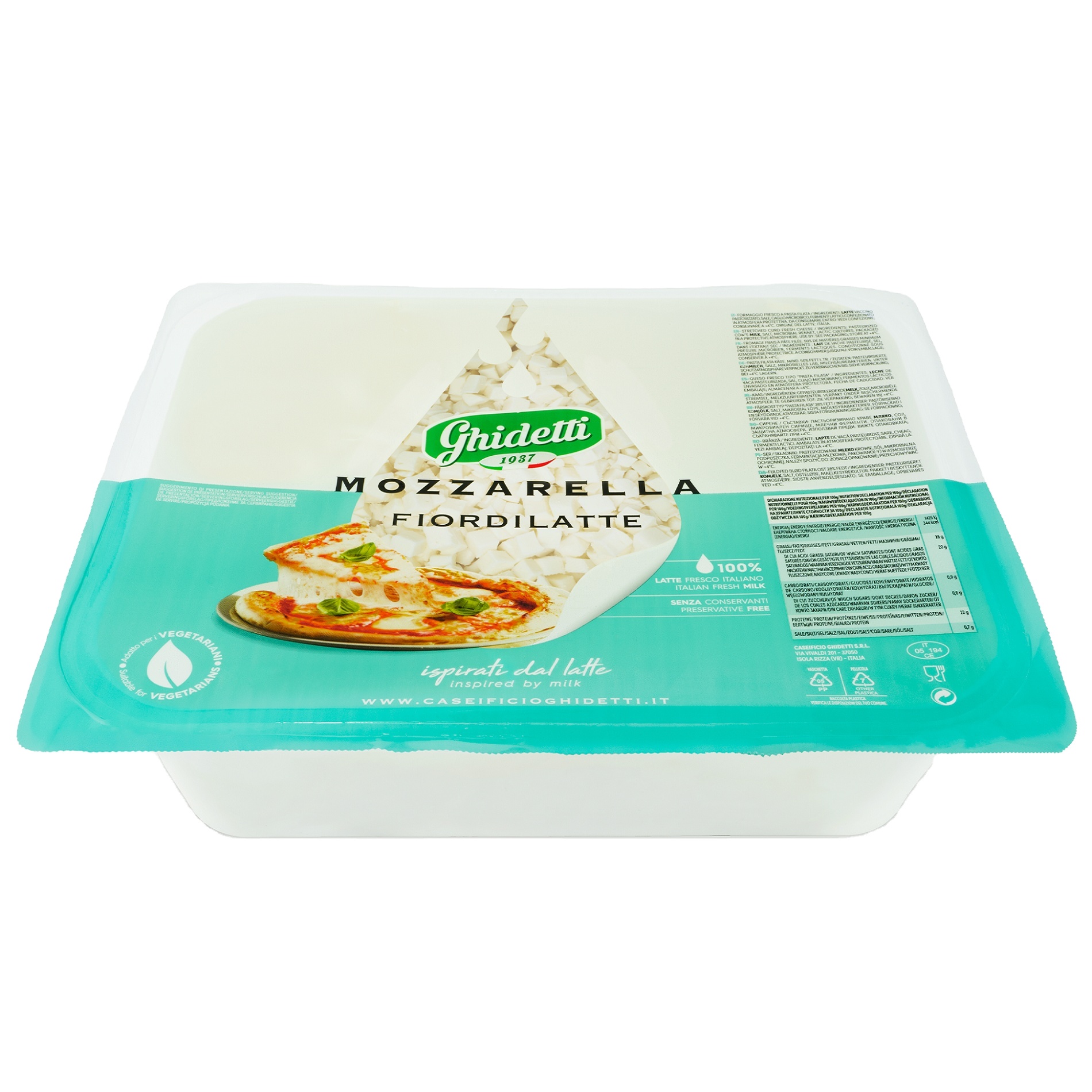 Первоклассная итальянская вкусная пицца Mozzarella Fiordilatte сыр в кубиках 3 кг идеально подходит для любой пиццы
