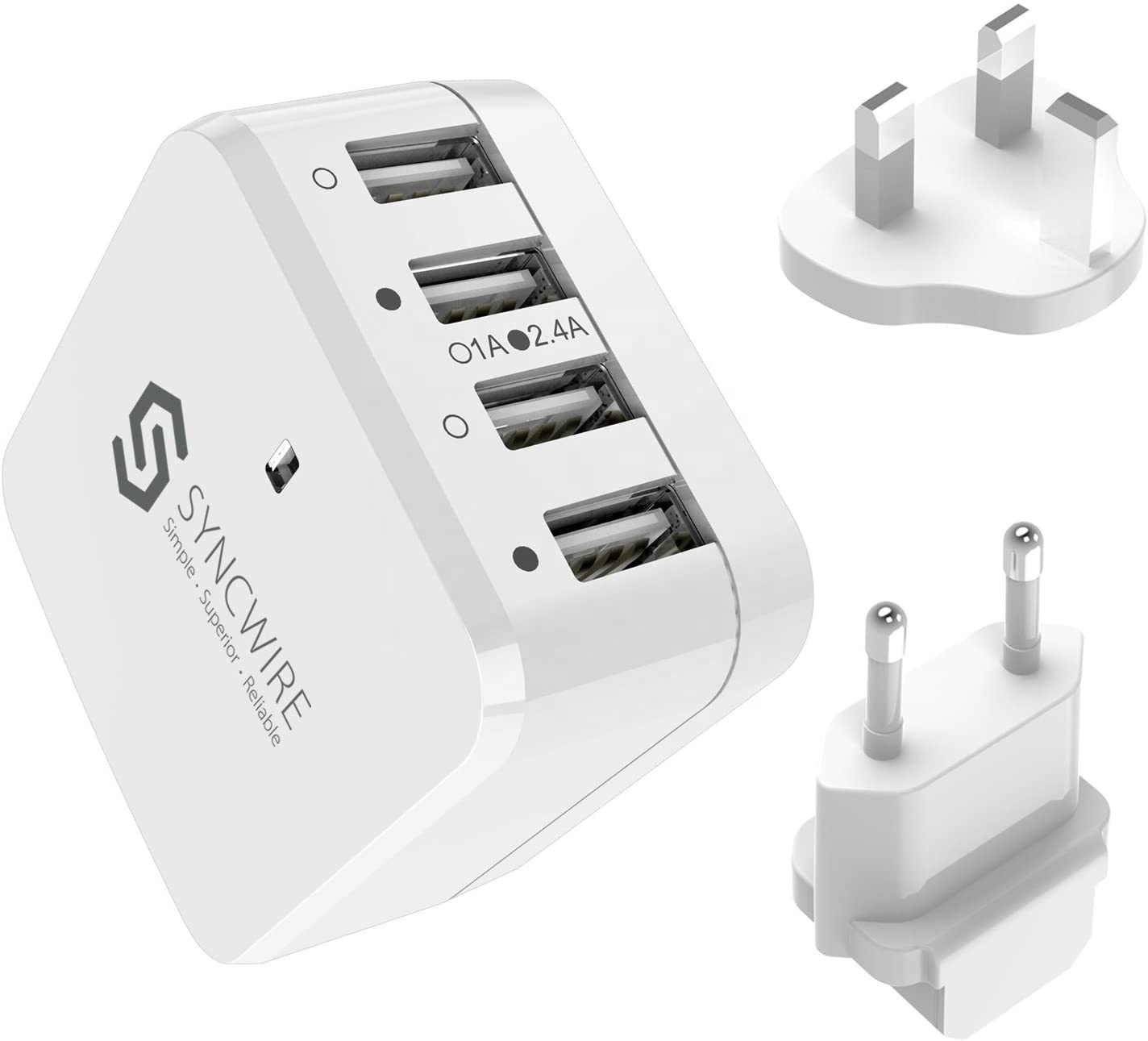 Syncwire покрыт 34 Вт 4-портовый USB настенное зарядное устройство адаптер для путешествий зарядное устройство