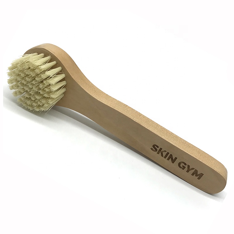 Beard Brush Set Wholesale Wooden Face Cleansing Brush Natural Boar Bristle Facial Brush With Long Handle